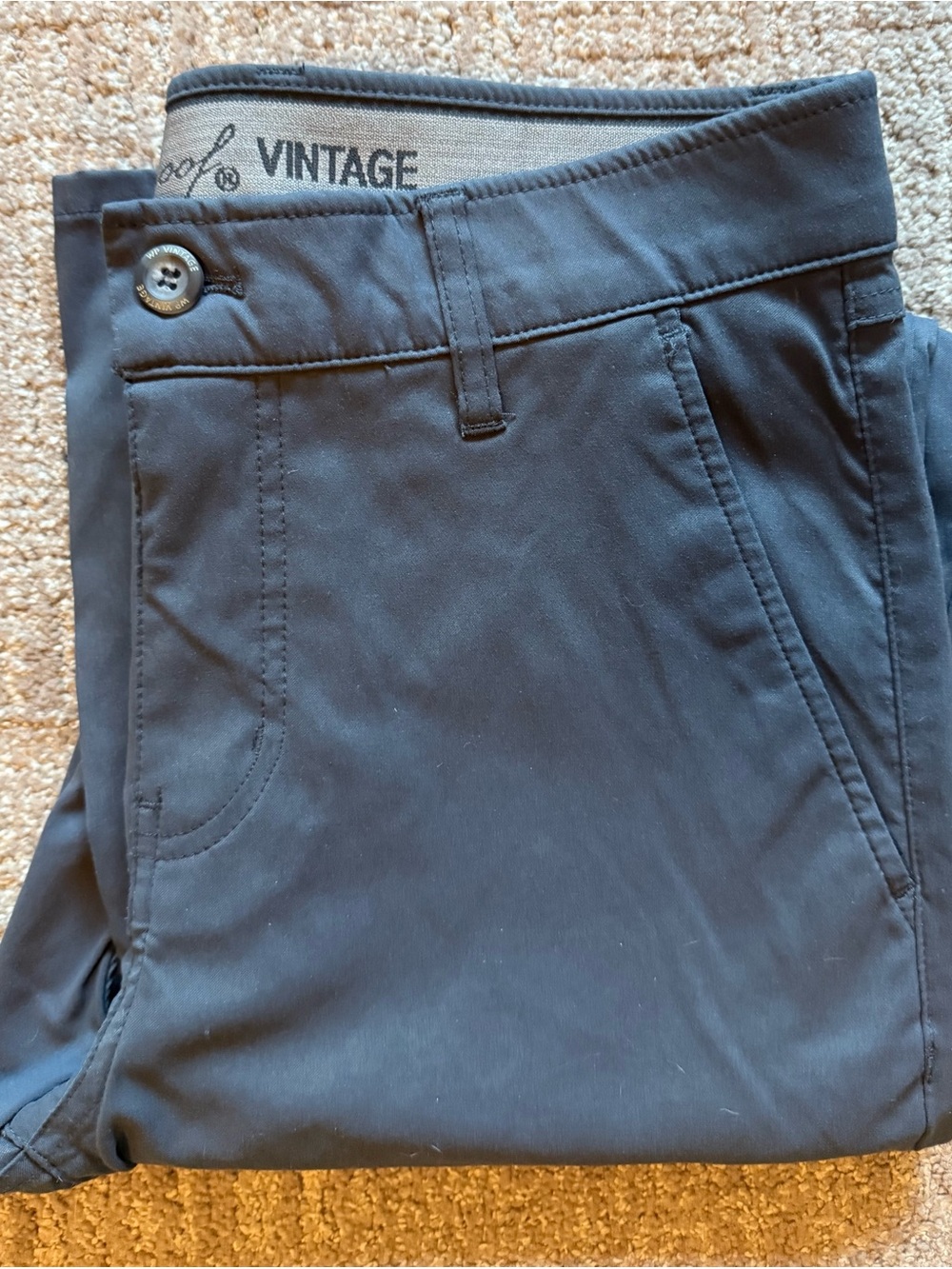 Men's Navy Vintage-Style Chino Pants